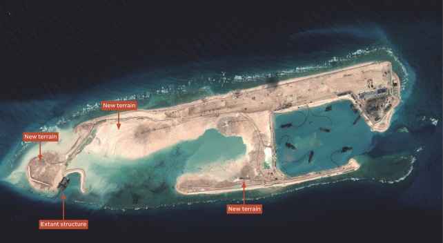 CHINA BUILDS ISLAND IN CHINA SEA